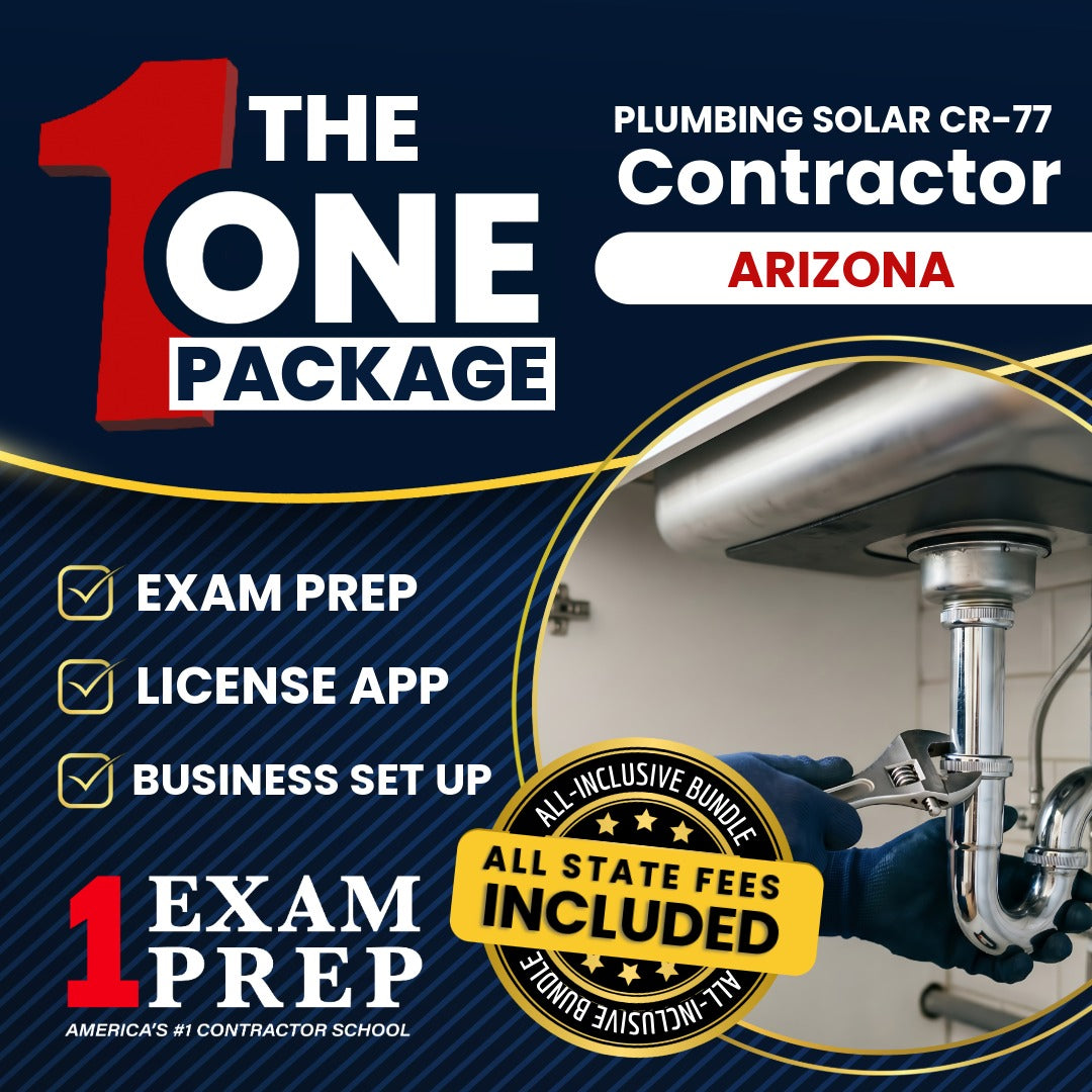 The 1 Package: All-Inclusive Arizona Plumbing, Including Solar Residential / Commercial Contractor (CR-77) Exam, Licensing & Business Setup Solution