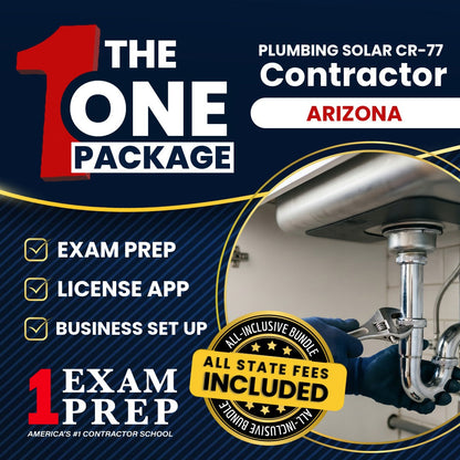 The 1 Package: All-Inclusive Arizona Plumbing, Including Solar Residential / Commercial Contractor (CR-77) Exam, Licensing & Business Setup Solution
