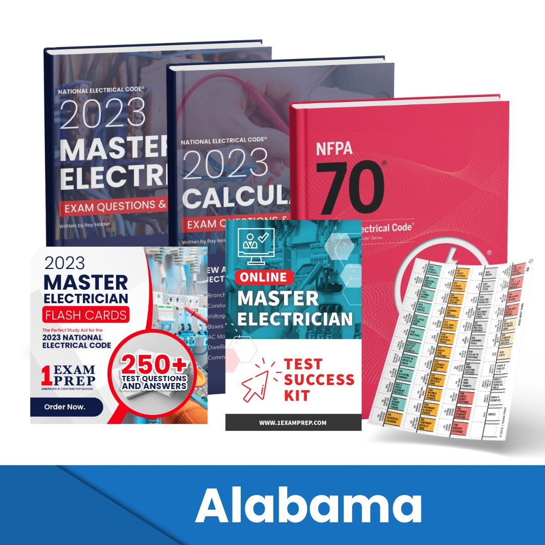 2023 Alabama Master Electrician Exam Prep Study Guides & Code Book Ultimate Combo (Based on the 2023 NEC)