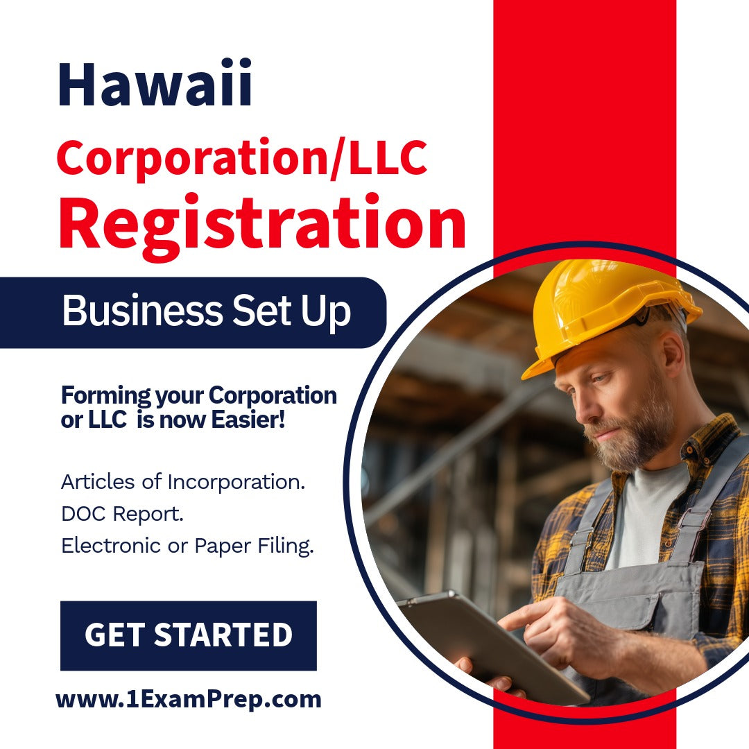 Hawaii Corporation or LLC Filing Registration Formation Setup
