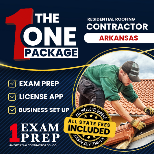 The 1 Package: All-Inclusive Arkansas Residential Roofing & Roof Decks Contractor Exam, Licensing & Business Setup Solution