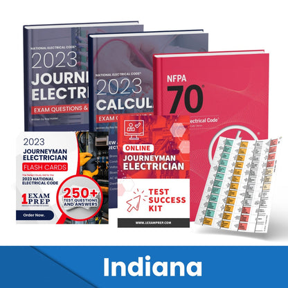 2023 Indiana Journeyman Electrician Exam Prep Study Guides & Code Book Ultimate Combo (Based on the 2023 NEC)