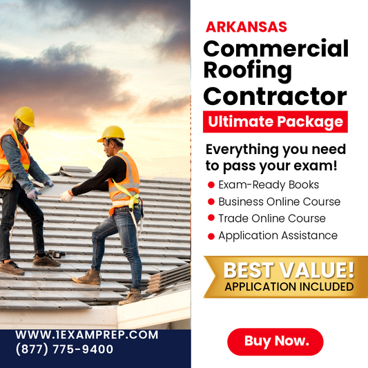 Arkansas Commercial Roofing & Roof Decks Contractor Ultimate Exam Prep Rental Package