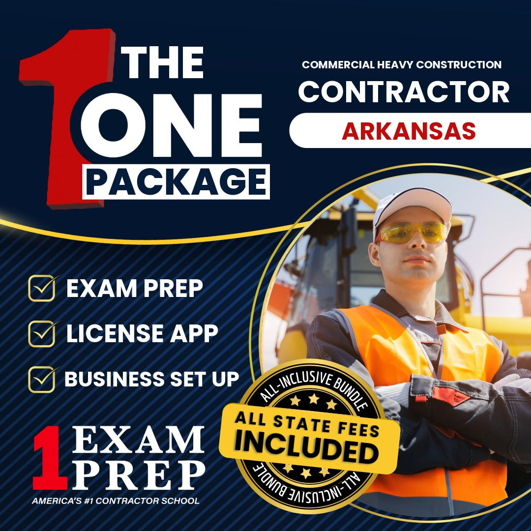 The 1 Package: All-Inclusive Arkansas Commercial Heavy Construction Contractor Exam, Licensing & Business Setup Solution