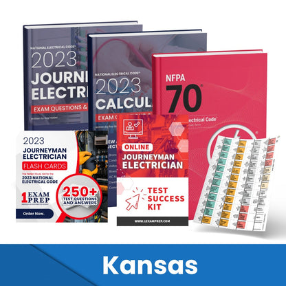 2023 Kansas Journeyman Electrician Exam Prep Study Guides & Code Book Ultimate Combo (Based on the 2023 NEC)