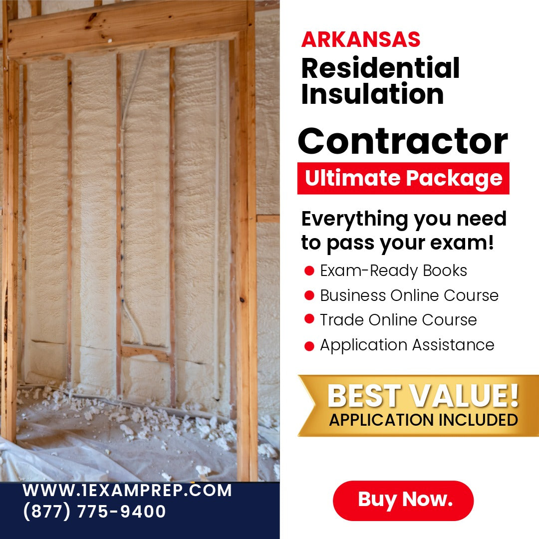 Arkansas Residential Insulation Contractor Ultimate Exam Prep Rental Package