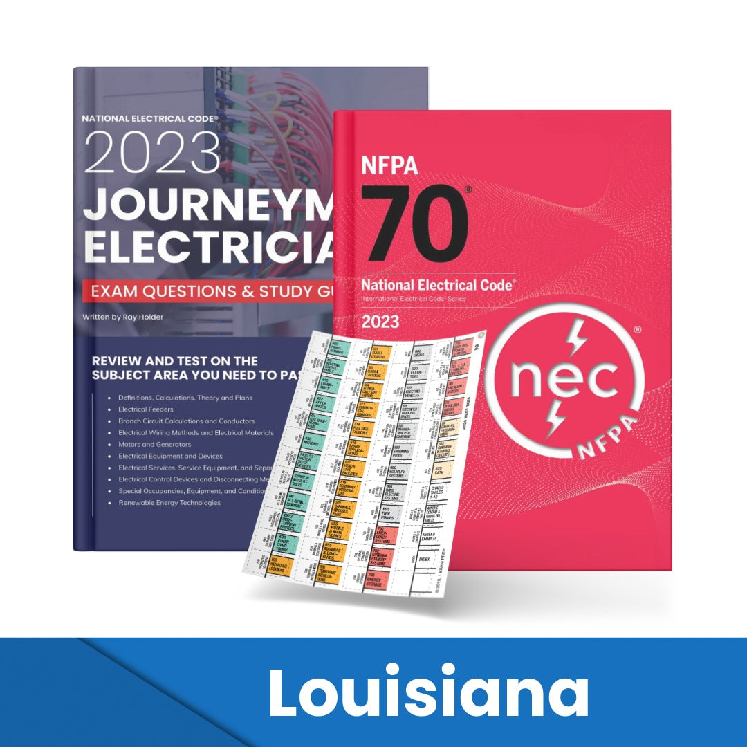2023 Louisiana Journeyman Electrician Study Guide & National Electrical Code Combo with Tabs (Based on the 2023 NEC)