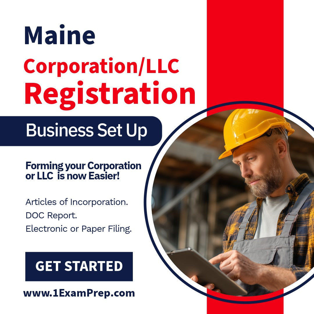 Maine Corporation or LLC Filing Registration Formation Setup