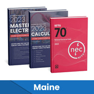 2023 Maine Master Electrician + Electrician Calculations Study Guides & National Electrical Code Combo (Based on the 2023 NEC)