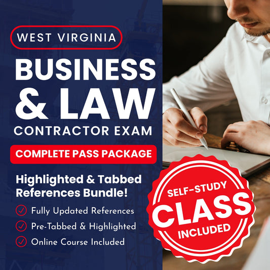 West Virginia Business and Law Contractor Exam Complete Pass Package