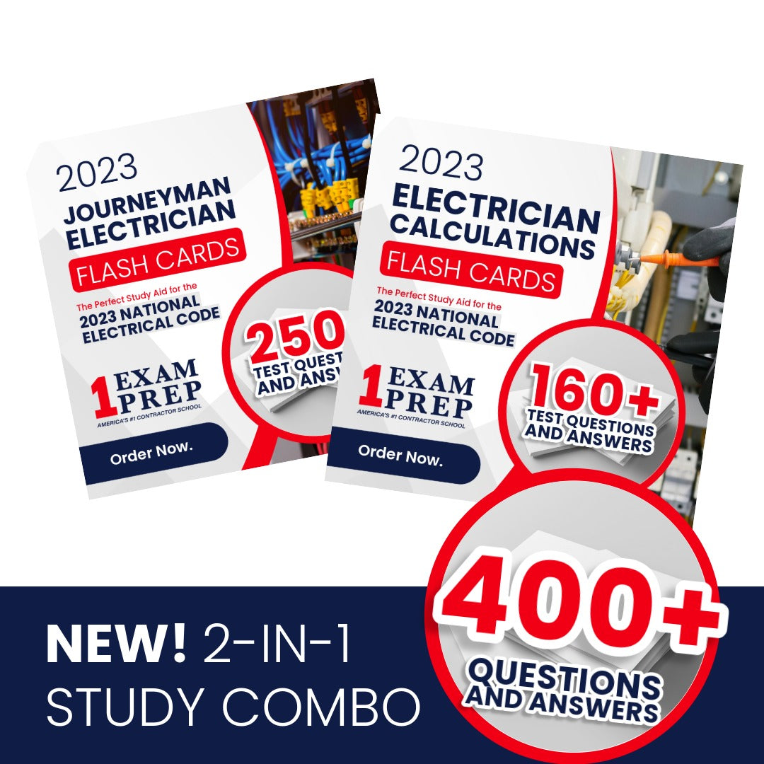 2023 Journeyman + Practical Calculations for Electricians Exam Prep Flash Cards Combo