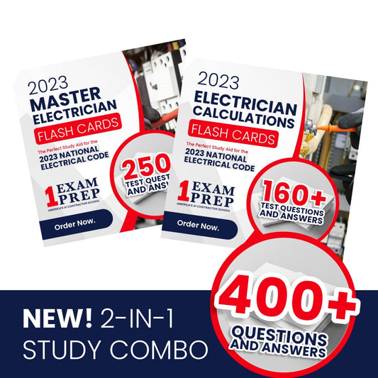 2023 Master + Practical Calculations for Electricians Exam Prep Flash Cards Combo