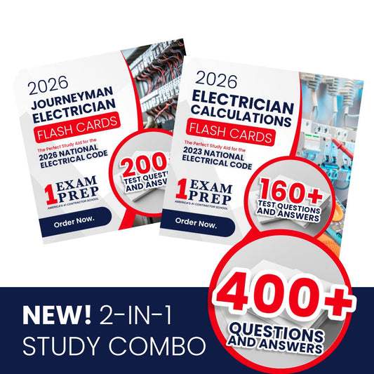 2026 Journeyman + Practical Calculations for Electricians Exam Prep Flash Cards Combo