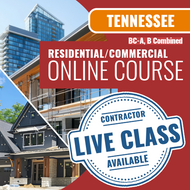 Tennessee BC-A, B Combined Residential / Commercial Contractor - Online Exam Prep Course