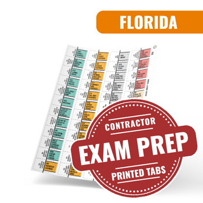 Florida Window and Door Installation Specialty Contractor Trade Exam; Pre-Printed Tabs (Tabs Only)