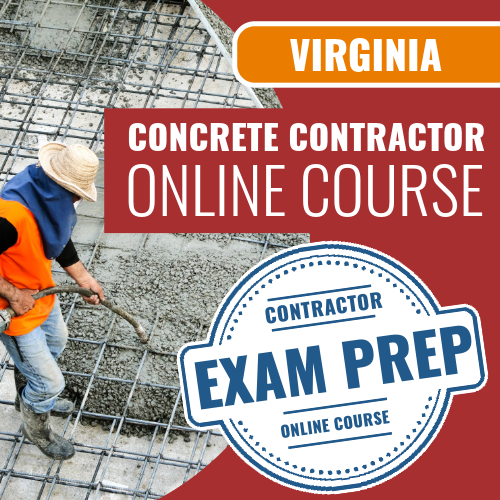 New Virginia Concrete Contractor - Online Exam Prep Course