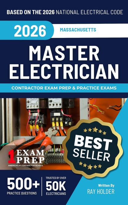 2026 Massachusetts Master Electrician + Electrician Calculations Study Guides + Flash Cards & National Electrical Code + Tabs Super Combo (Based on the 2026 NEC)