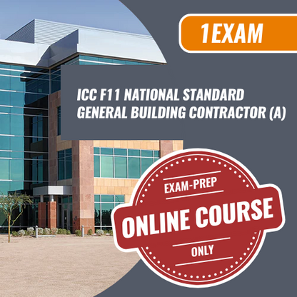 Contractor Exam Prep ICC F11 National Standard General Residential Building Contractor (A). Exam prep online course only. We are the exam pros for all your trades licensing needs.