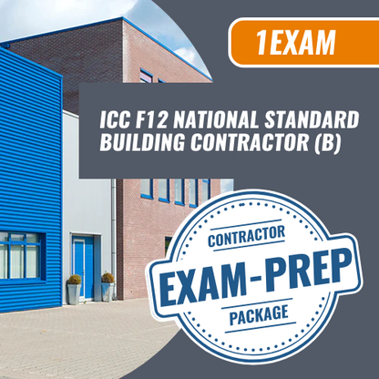 Contractor Exam Prep ICC F12 National Standard Building Contractor (B). Exam prep online course only. We are the exam pros for all your trades licensing needs.