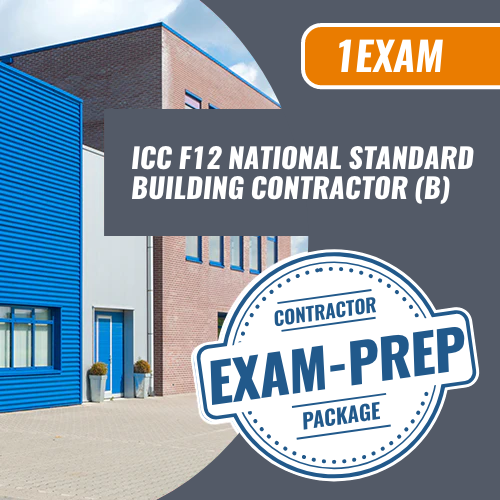 Contractor Exam Prep ICC F12 National Standard Building Contractor (B). Exam prep online course only. We are the exam pros for all your trades licensing needs.