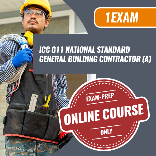 Contractor Exam Prep ICC G11 National Standard General Building Contractor (A). Contractor exam preparation. Online preparation only.