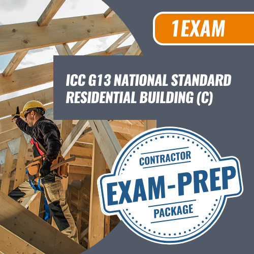 Contractor Exam Prep ICC G13 National Standard Residential Building (C). Residential contractor exam preparation package