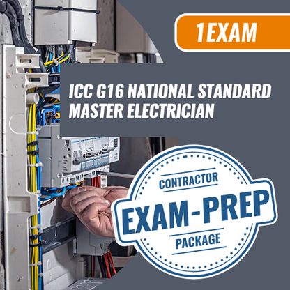 Contractor Exam Prep ICC G16 National Standard Master Electrician. Contractor exam prep package. 