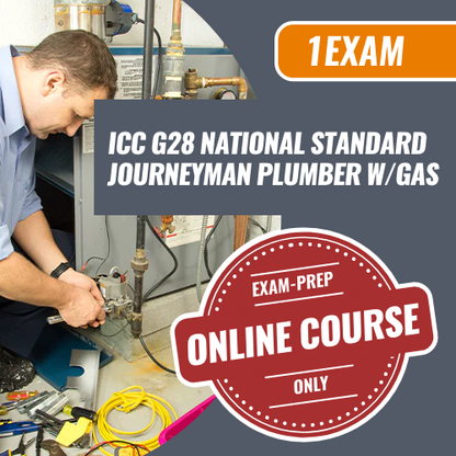 Contractor Exam Prep ICC G28 National Standard Journeyman Plumber with Gas. Contractor Exam Prep online course only