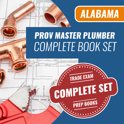 Contractor Exam Prep - Alabama Prov Master Plumber Complete Book Set. Trade Exam Complete Set Prep Books. We are the exam pros for all your trades licensing needs.