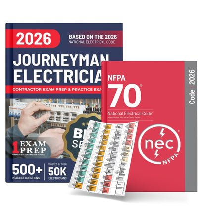 2026 Journeyman Electrician Study Guide & National Electrical Code Combo with Tabs (Based on the 2026 NEC)