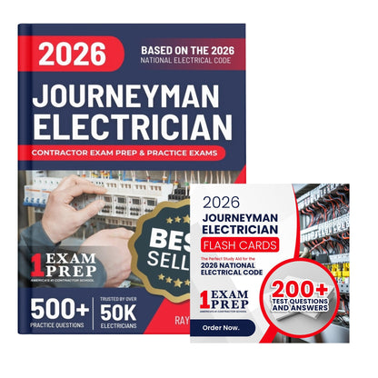 2026 Journeyman Electrician Exam Prep and Study Guide + Flash Card Combo: 12 Practice Exams +2 Full Final Exams: Trusted by 50k Electricians