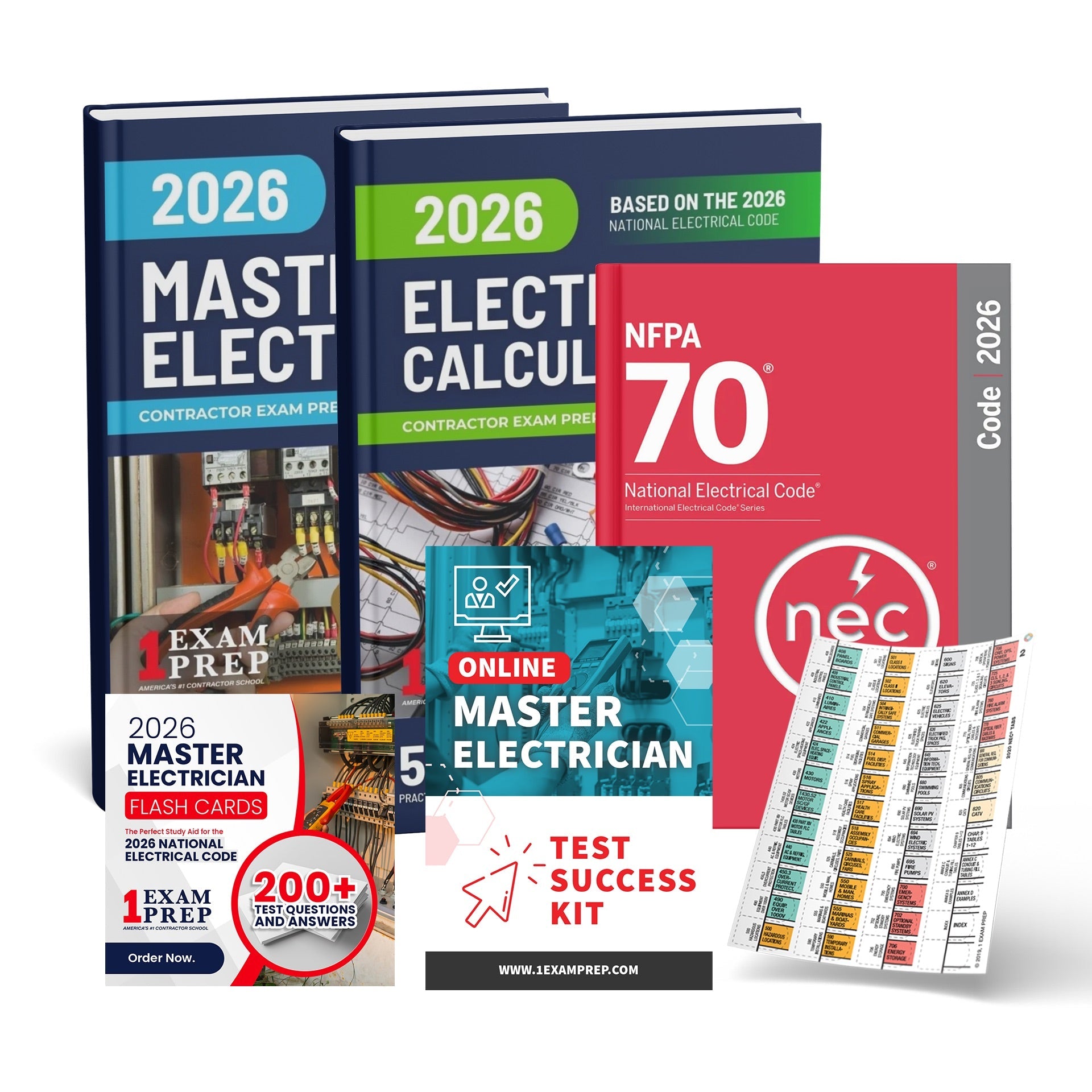 2026 Master Electrician Exam Prep Study Guides & Code Book Ultimate Combo (Based on the 2026 NEC)