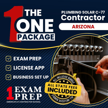 The 1 Package: All-Inclusive Arizona Plumbing, Including Solar Commercial Contractor (C-77) Exam, Licensing & Business Setup Solution