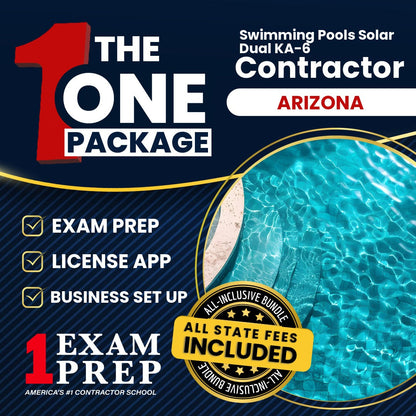 The 1 Package: All-Inclusive Arizona Swimming Pools, Including Solar Dual Residential / Commercial Contractor (KA-6) Exam, Licensing & Business Setup Solution