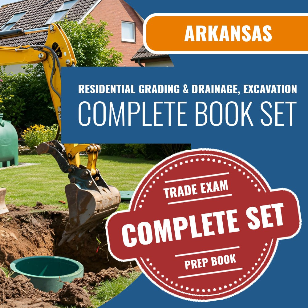 Arkansas Residential Grading & Drainage, Excavation Contractor Exam Book Package