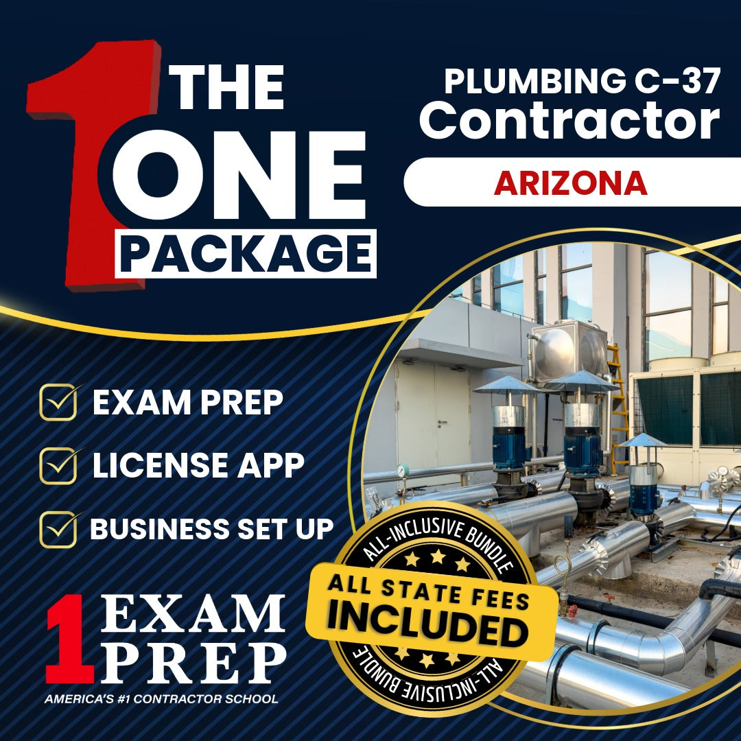 The 1 Package: All-Inclusive Arizona Plumbing Commercial Contractor (C-37) Exam, Licensing & Business Setup Solution