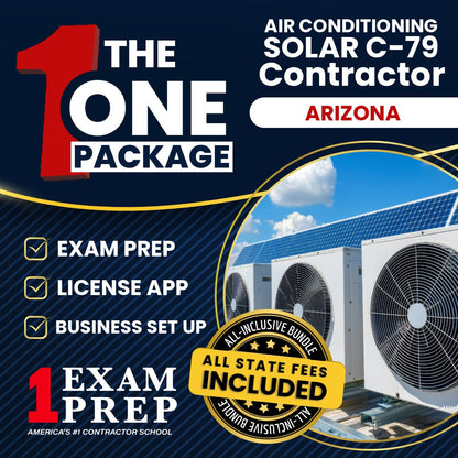 The 1 Package: All-Inclusive Arizona Air Conditioning and Refrigeration, Including Solar Commercial Contractor (C-79) Exam, Licensing & Business Setup Solution