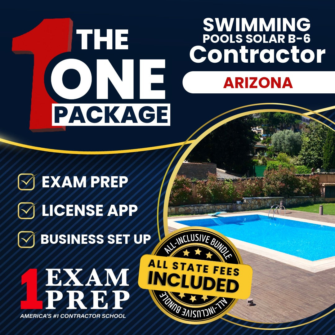 The 1 Package: All-Inclusive Arizona Swimming Pools, Including Solar Residential Contractor (B-6) Exam, Licensing & Business Setup Solution