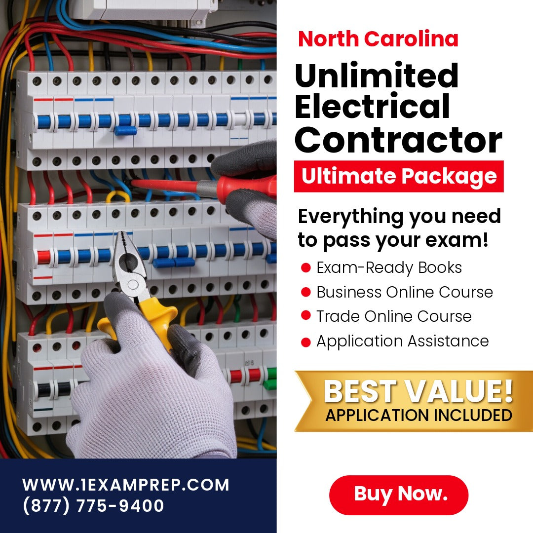 North Carolina Unlimited Electrical Contractor Ultimate Exam Prep Rental Package
