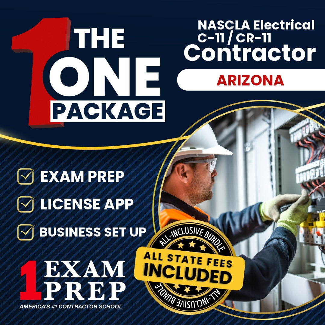 The 1 Package: All-Inclusive Arizona NASCLA Accredited Trade Examination for Electrical Contractors (C-11) (CR-11) Exam, Licensing & Business Setup Solution