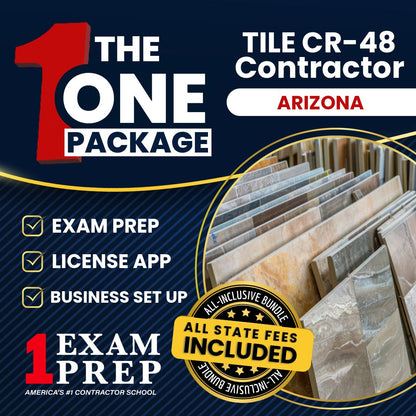 The 1 Package: All-Inclusive Arizona Ceramic, Plastic and Metal Tile Residential / Commercial Contractor (CR-48) Exam, Licensing & Business Setup Solution
