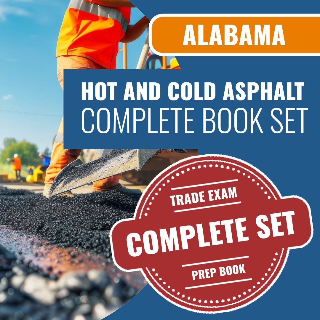 Alabama Hot and Cold Asphalt Plant Mix Paving Contractor Exam Book Package