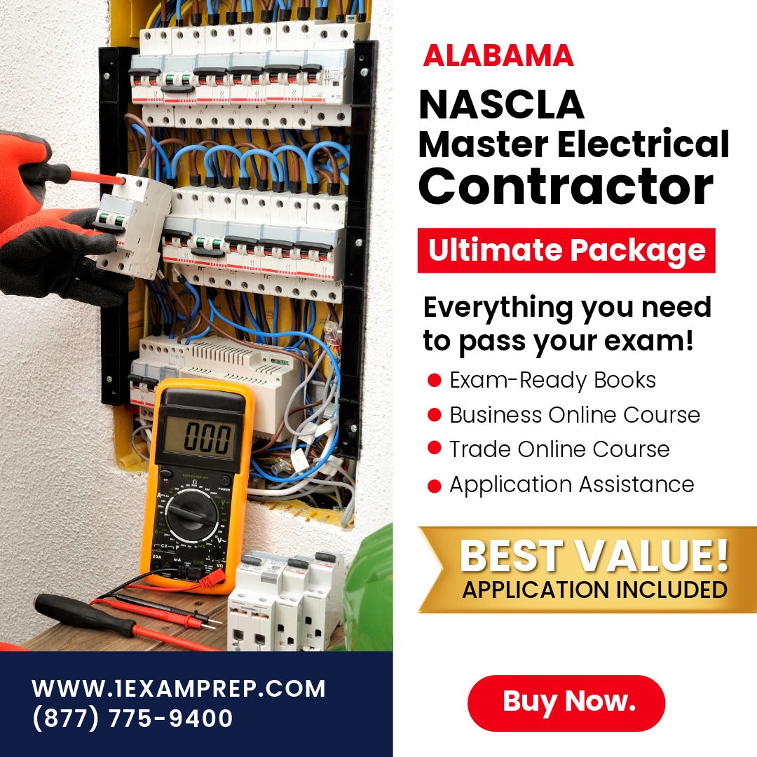 Alabama NASCLA Master Electrical Contractor Ultimate Exam Prep Rental Package