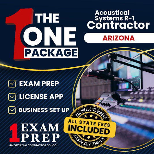 The 1 Package: All-Inclusive Arizona Acoustical Systems Residential Contractor (R-1) Exam, Licensing & Business Setup Solution