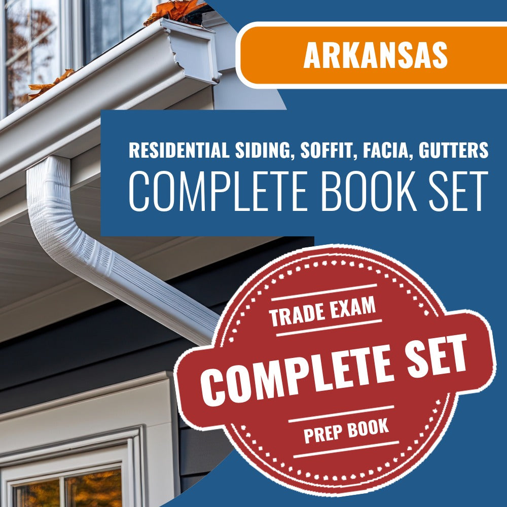 Arkansas Residential Siding, Soffit, Facia, Gutters Contractor Exam Book Package
