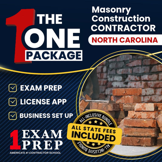 The 1 Package: All-Inclusive North Carolina Masonry Contractor Exam, Licensing & Business Setup Solution