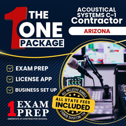 The 1 Package: All-Inclusive Arizona Acoustical Systems Commercial Contractor (C-1 ) Exam, Licensing & Business Setup Solution