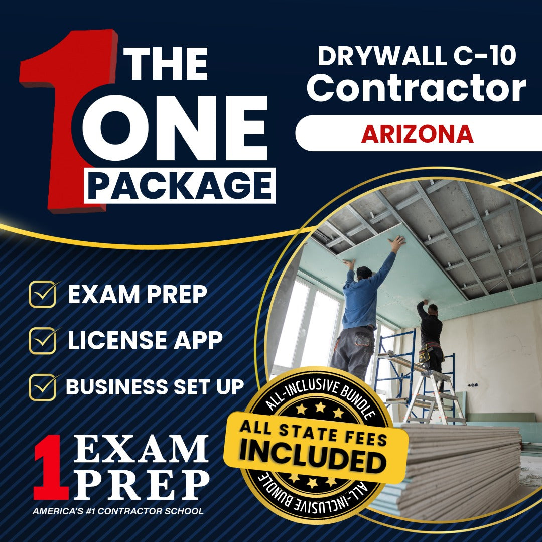 The 1 Package: All-Inclusive Arizona Drywall Commercial Contractor (C-10) Exam, Licensing & Business Setup Solution