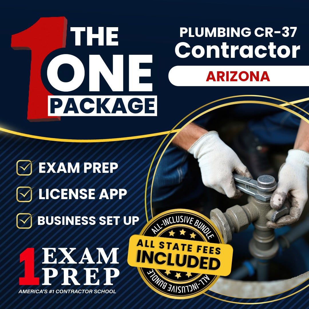 The 1 Package: All-Inclusive Arizona Plumbing Residential / Commercial Contractor (CR-37) Exam, Licensing & Business Setup Solution