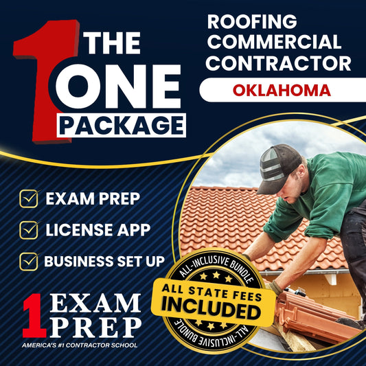 The 1 Package: All-Inclusive Oklahoma Roofing Contractor Commercial Endorsement Contractor Exam, Licensing & Business Setup Solution